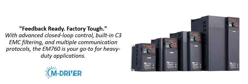 EM760 Sinee VSD Heavy duty VSD for crane and hoisr - e3 filter - emc filter - iron side electrical and automation